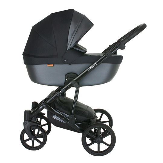 Коляска Pituso CONFORT Plus 2 в 1 Тем.Серый+Кожа Серый металлик