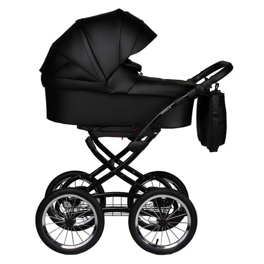 Коляска Jovola Tessa Classic Eco Plus 14 2 в 1 / Te 03 (черная кожа)