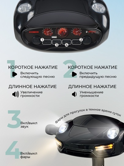 Складной трехколесный велосипед Qplay S700-17 RIDER SM Mint (Rub/Gold) (муз.панель)