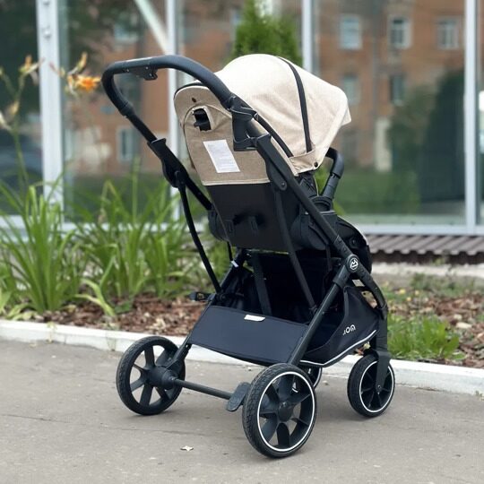 Прогулочная коляска LuxMom 740 реверсивный блок + рюкзак / Бежевая