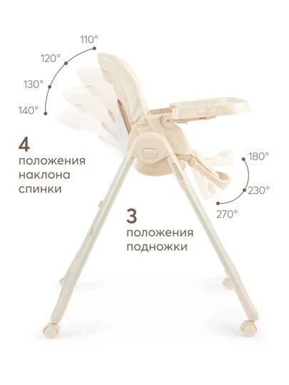 Стульчик для кормления Happy Baby WILLIAM PRO / latte