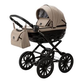 Коляска Adamex Chantal Retro Eco (Deluxe) 2 в 1 / CA9 Т. БЕЖЕВАЯ КОЖА