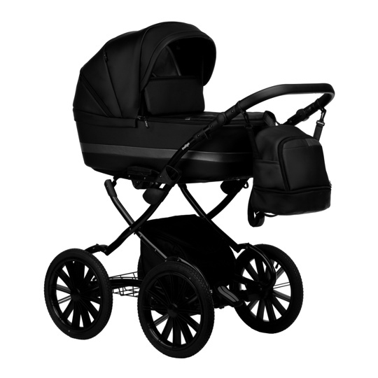 Коляска Indigo AVEO ECO Plus 14" 2 в 1  / ae 02 (черная кожа)