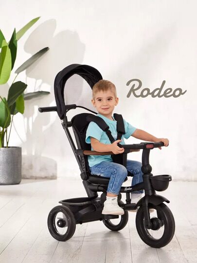 Детский трехколесный велосипед с ручкой MOWBaby RODEO MC053 / Black