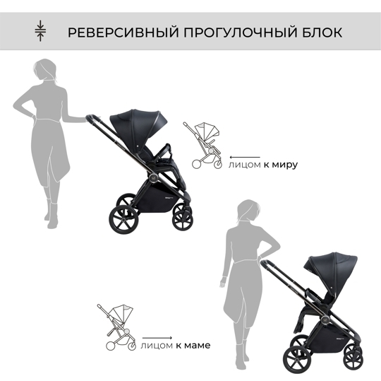 Коляска Sweet Baby Elegante 2 в 1 / Chrome Black