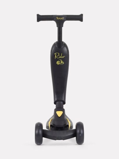 Беговел-самокат Rant Rider Plus о светящимися колесами RB100 / Black-Yellow