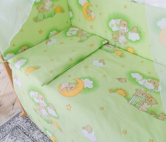 Комплект в кроватку Баю-Бай Нежность зеленый К60-Н3 (6 предметов)