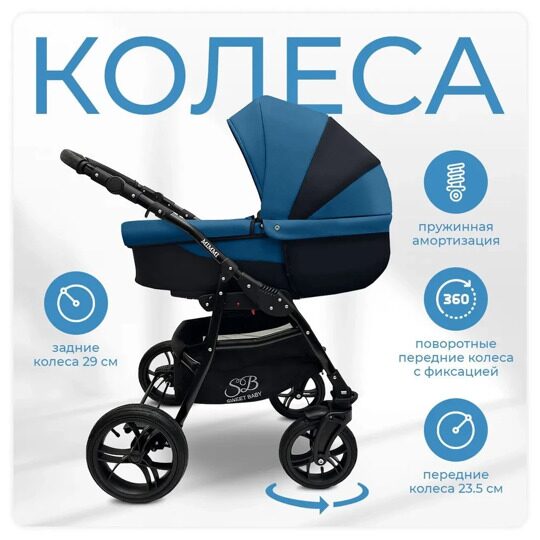 Коляска Sweet Baby Mimmi 2 в 1 / Blue