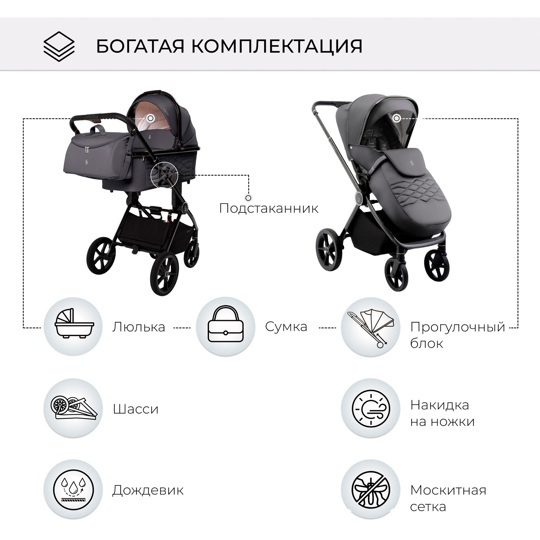 Коляска SBL Elegante 2 в 1 / GL Grey