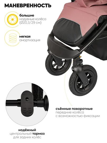 Прогулочная коляска Jovola SELENA Air G1 2025 с сумкой / розовый