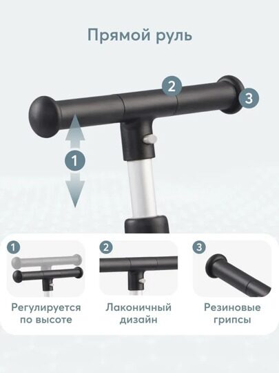 Детский трехколесный велосипед с ручкой Happy Baby MERCURY PRO 50047 / black