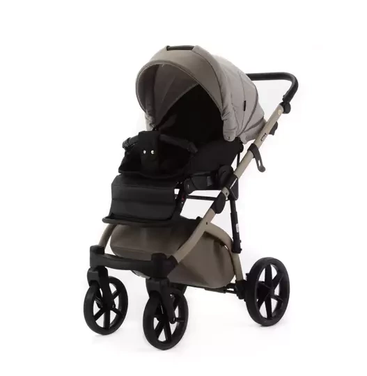 Коляска Adamex NOLA Natura 2 в 1 / CAPPUCCINO-4 Т.Бежевая ткань, Т. бежевая экокожа