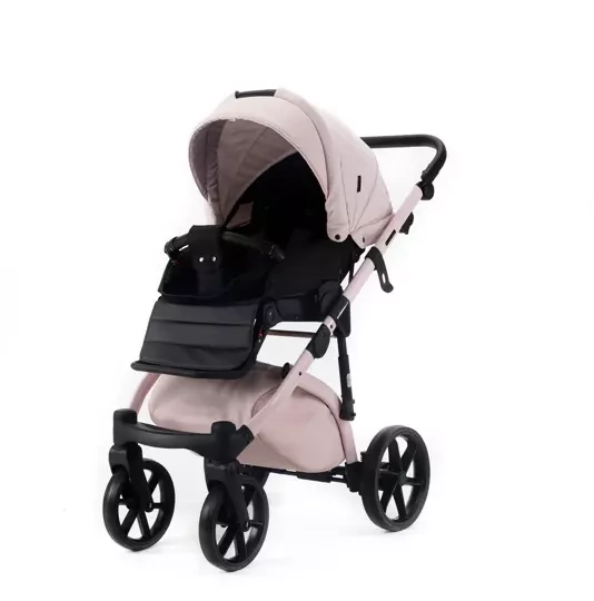 Коляска Adamex NOLA Natura 2 в 1 / ROSE-2 Розовая ткань, розовая экокожа