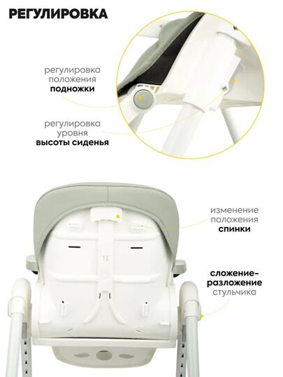 Стульчик для кормления Jovola Bingo Y1 6-36 месяцев / зелено-серый