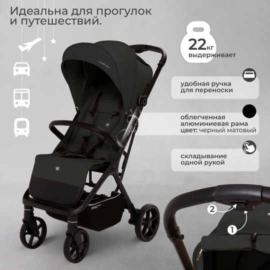 Прогулочная коляска Sweet Baby Colibri Plus / Black