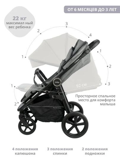 Прогулочная коляска Indigo CORSA / серый