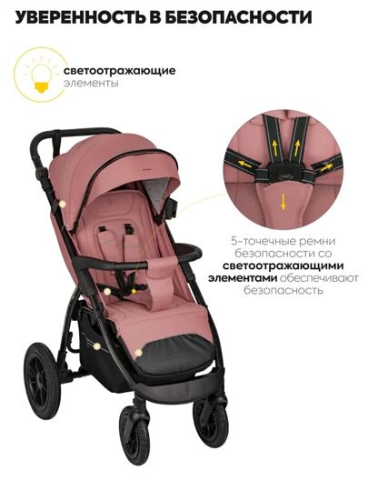 Прогулочная коляска Jovola SELENA Air G1 2025 с сумкой / розовый