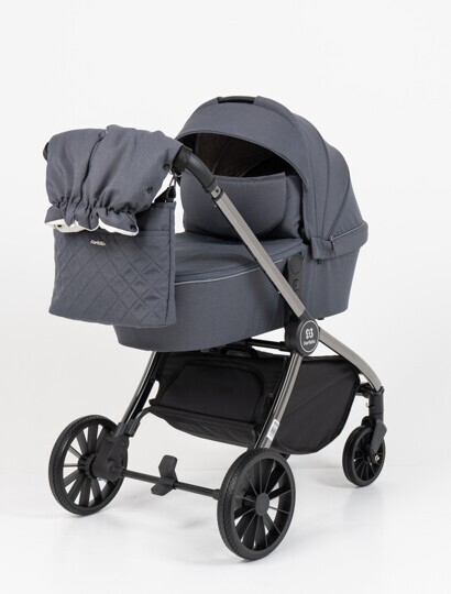 Коляска Farfello Baby Shell 3 в 1 / 2024 Тёмно-серый черный хром BBS-009