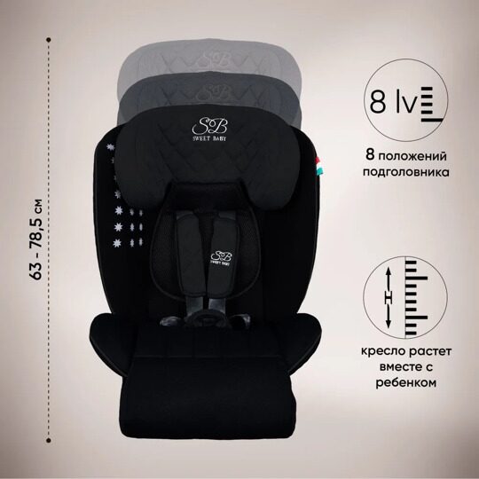 Автокресло Sweet Baby Fortuna 360 SPS Isofix (0-36) / Black