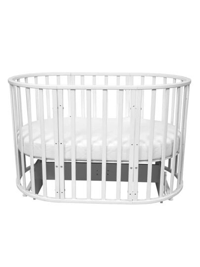 Кроватка VDK Crystal Star 6 в 1 с поперечным маятником и колесами / Белый