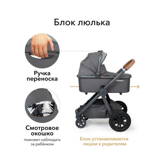 Коляска-трансформер Happy Baby MOMMER PRO PLUS 3 в 1 /  dark grey