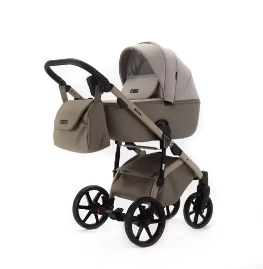 Коляска Adamex NOLA Natura 2 в 1 / CAPPUCCINO-4 Т.Бежевая ткань, Т. бежевая экокожа