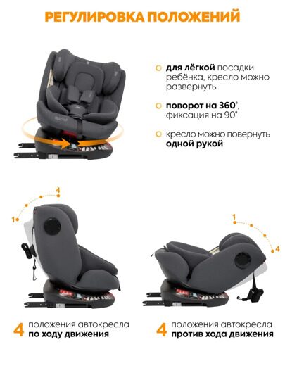 Автокресло Jovola PRIME ISOFIX (0-36 кг) / серый