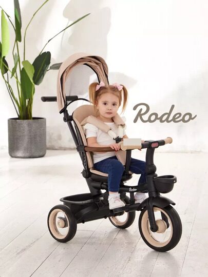Детский трехколесный велосипед с ручкой MOWBaby RODEO MC053 / Beige