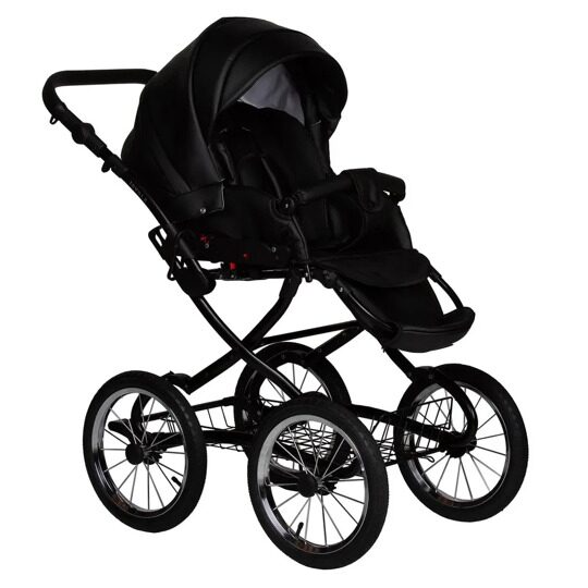 Коляска Jovola Tessa Classic Eco Plus 14 2 в 1 / Te 03 (черная кожа)