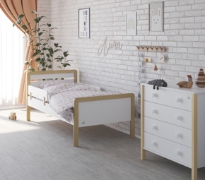 Подростковая кровать Sweet Baby Aura Белый-натуральный