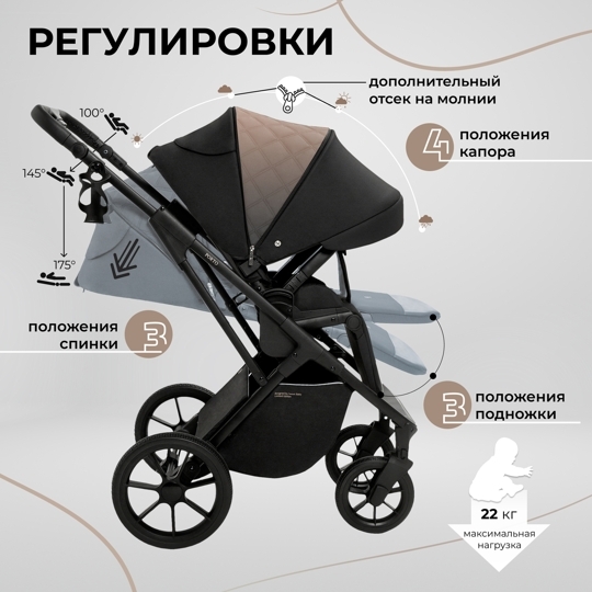 Коляска Sweet Baby Porto 2 в 1 / Black