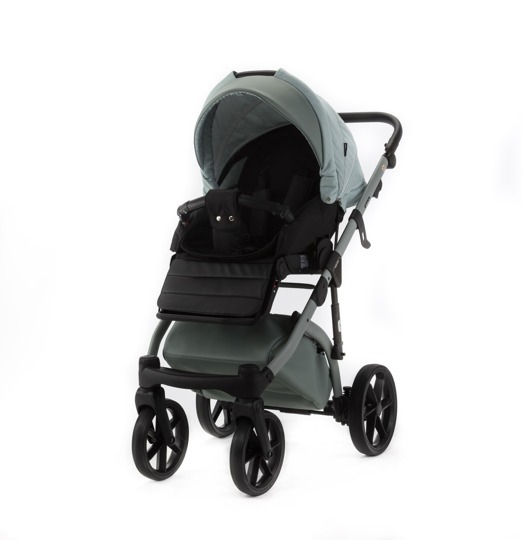 Коляска Adamex NOLA Natura 2 в 1 / MINT-8 Мятная ткань, Мятная экокожа
