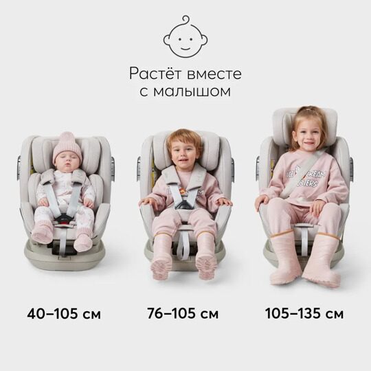 Автокресло Happy Baby I-UNIX isofix (0-36 кг) / warm grey