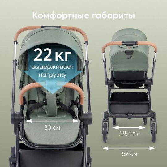 Коляска прогулочная Happy Baby CELINE с перекидной ручкой /  dark olive