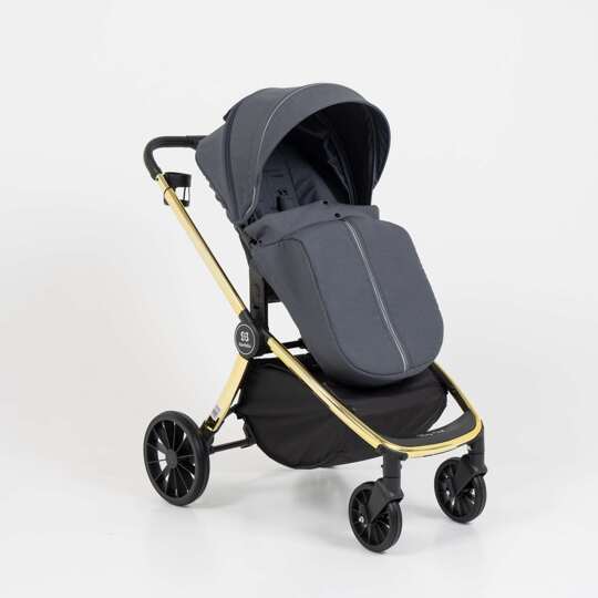 Коляска Farfello Baby Shell 3 в 1 / 2024 Серый желтый хром BBS-008