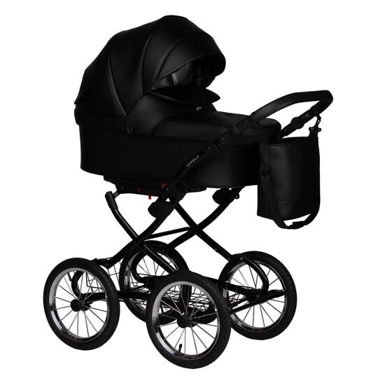Коляска Jovola Tessa Classic Eco Plus 14 2 в 1 / Te 03 (черная кожа)