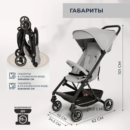 Прогулочная коляска Sweet Baby Grazia / Grey