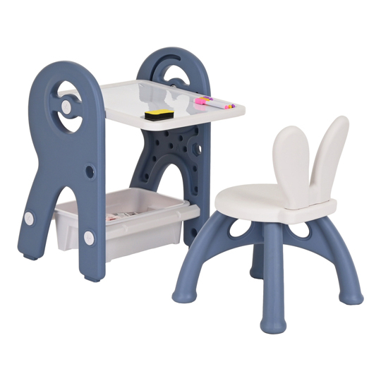 Набор PITUSO Стол + стульчик + доска д рисования + констр 60 эл