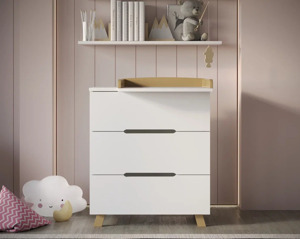 Пеленальный комод Incanto Anniken LUX 800/3 ЛДСП / белый-бук