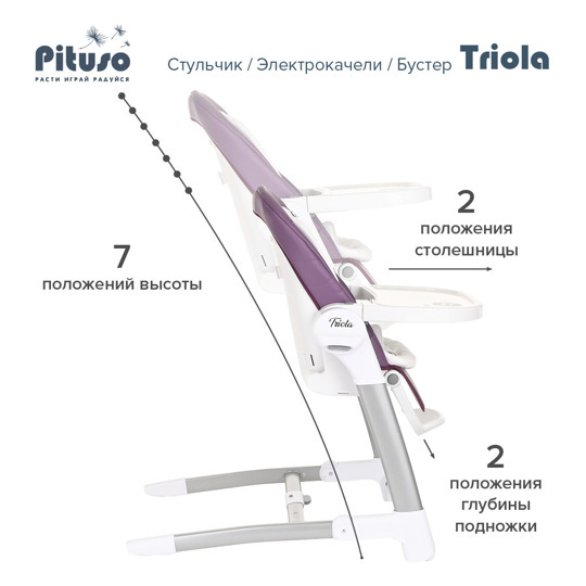 Стульчик для кормления Pituso TRIOLA 3 в 1 (стул, электро-качели, бустер)