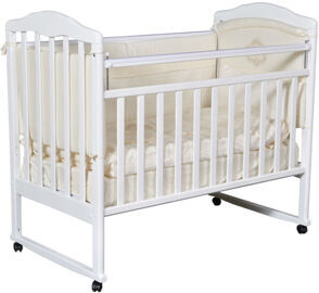 Детская кроватка Антел Алита-2 колеса-качалка Белый