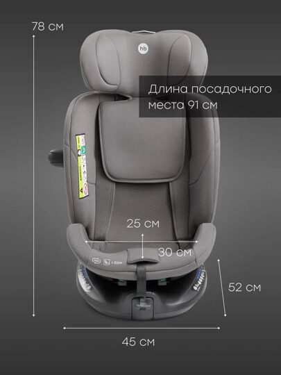 Автокресло Happy Baby Kidster isofix (0-36 кг) / dark grey