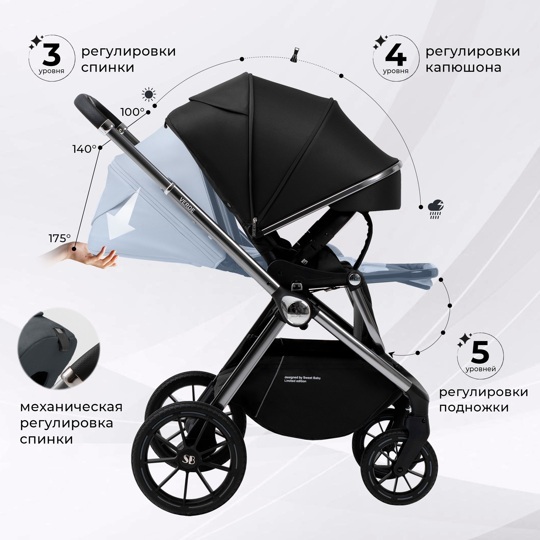 Коляска Sweet Baby Verde 3 в 1 / Silver Black