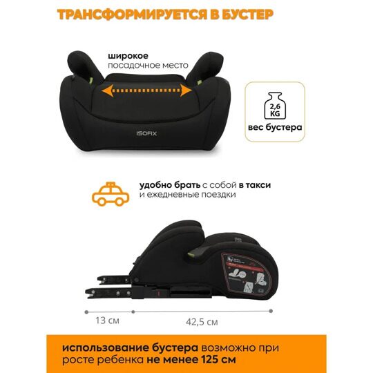 Автокресло Jovola Atour I-Size Isofix YB805A (15-36 кг) / черный
