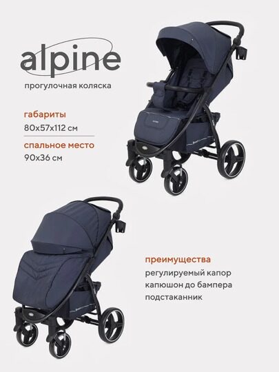 Прогулочная коляска Rant basic Alpine RA450 / Graphite