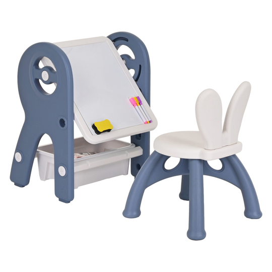 Набор PITUSO Стол + стульчик + доска д рисования + констр 60 эл