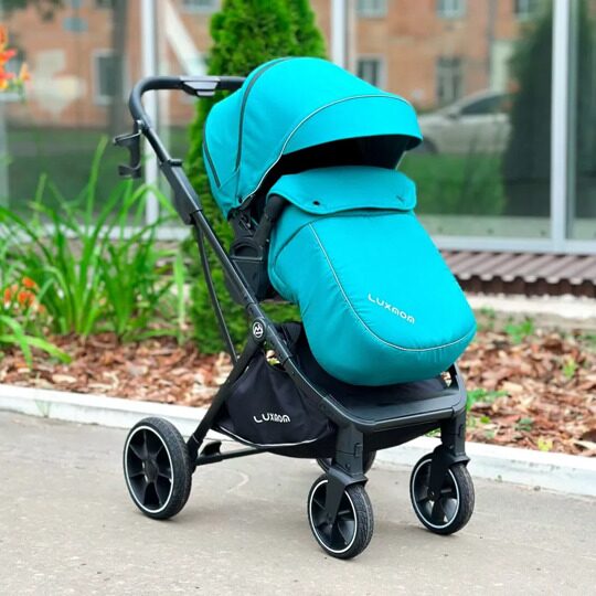 Прогулочная коляска LuxMom 740 реверсивный блок + рюкзак / Изумрудная