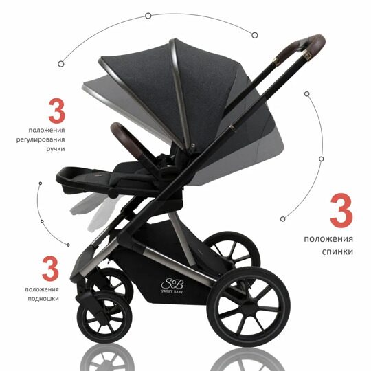 Коляска Sweet Baby RICCI 2 в 1 Steel Grey