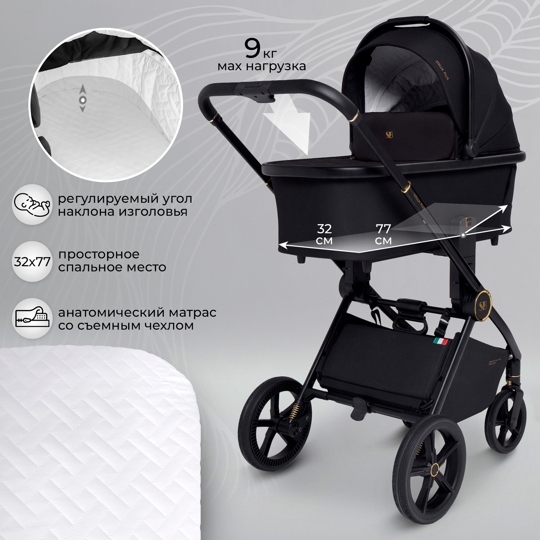 Коляска Sweet Baby Stella Plus 2 в 1 / Black