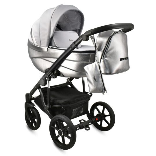 Коляска Bexa IDEAL 2 в 1 / id 16 (св.серый+серебряная кожа)